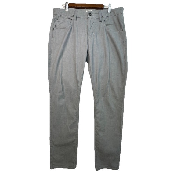 Hudson Blake Slim Straight Pants Dress‎ Jeans Light Gray Microdot Men's Sz 34x33 - Picture 1 of 11